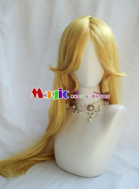 银河铁道999梅特尔传奇千年女王COS假发 金黄色造型长发定制
