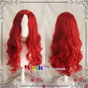 cos假发 cosplay 梅林 阿莱夫 暗红色中分长卷发 重返未来1999