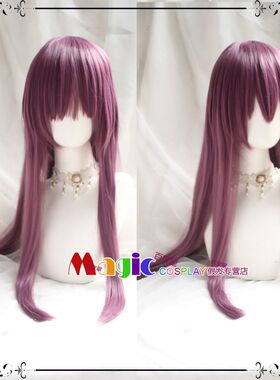 Angel Beats仲村由理 柏木由纪 COS假发 明日方舟佩佩 紫红色长直