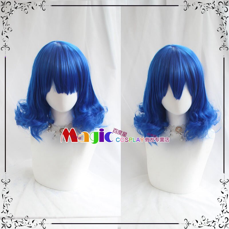少女歌剧 花柳香子 蓝色短卷发 朱比亚朱毕安  水野亚美 cos假发