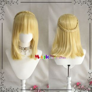 Lisa 废墟图书馆cos Tiphereth假发 金色梨花头短发