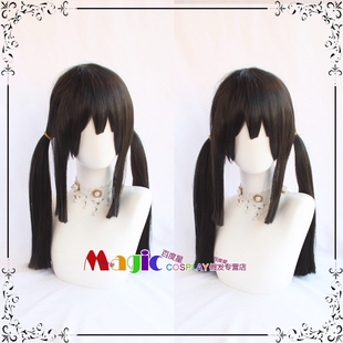 炎炎消防队 环古达 中野梓 八九寺真宵 少女黑色双马尾 cos假发