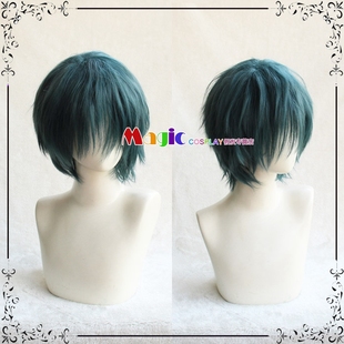 cosplay假发 桐岛郁弥 墨绿色短发  明日方舟 反派boss 浮士德