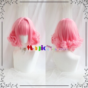 MAGIC定制假毛东京喵喵 桃宫莓COS假发 粉色反翘短卷发LOLITA少女