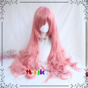 cosplay假发 佩罗娜 80CM胭粉色长卷发 巡音 姬路瑞希 四季拟人