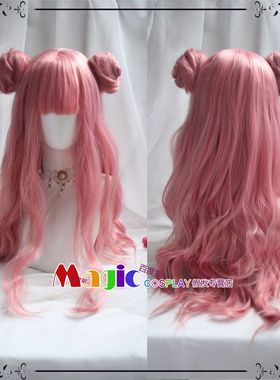 五箱桃井爱莉cos假发Momoi Airi世界计划彩色舞台 烟粉色长卷发包