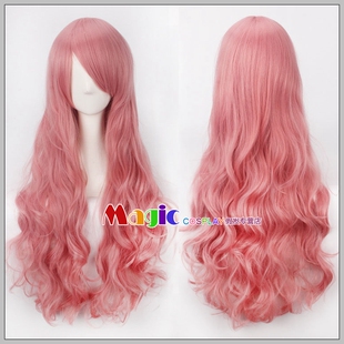 cosplay假发 烟粉色80cm长卷发 初音家族 巡音ruka 海贼王 佩罗娜