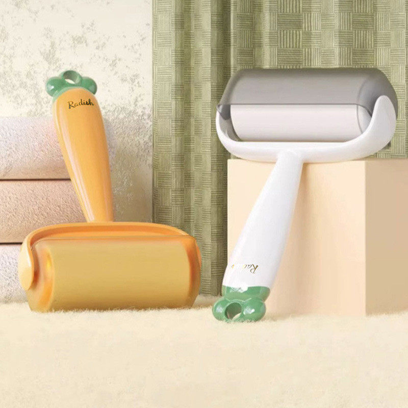 可撕式胡萝卜造型滚筒粘毛器粘尘纸滚刷家用宠物衣物去毛高效,收纳整理,衣物除尘滚/粘毛滚,淘宝优惠券,粉丝福利购,淘宝优惠卷