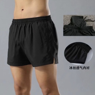 体育生田径训练三分裤四分裤带内衬健身跑步运动速干紧身短弹短裤