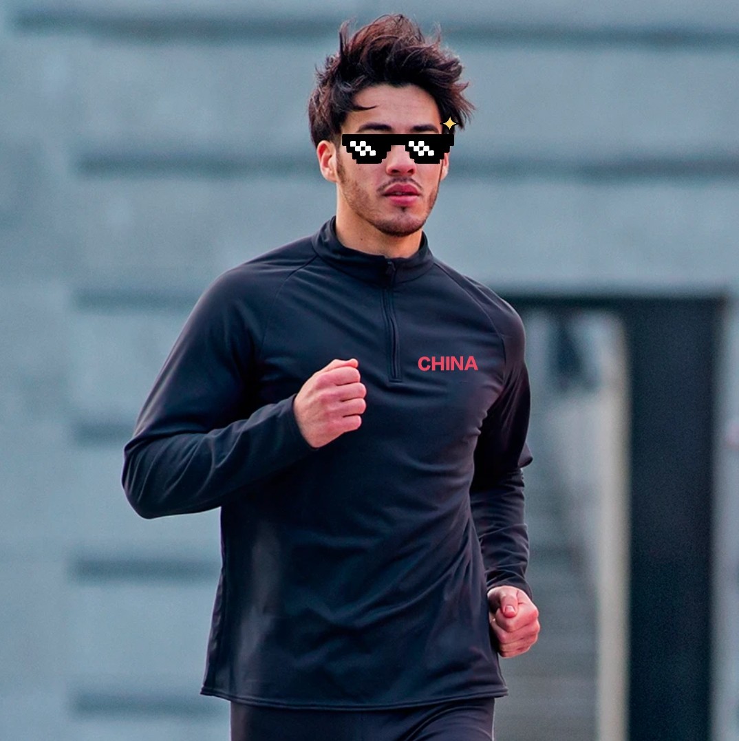 立领半拉链训练服田径体育生短跑长袖秋冬季速干运动户外跑步上衣