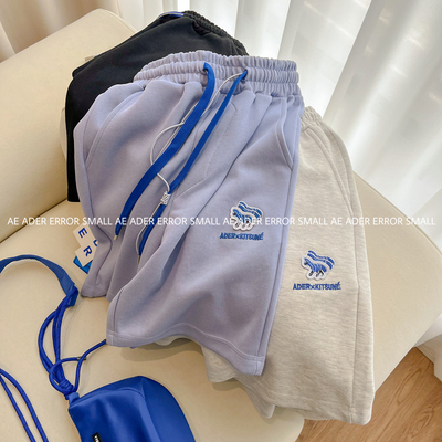 正品ader松紧腰狐狸刺绣五分裤