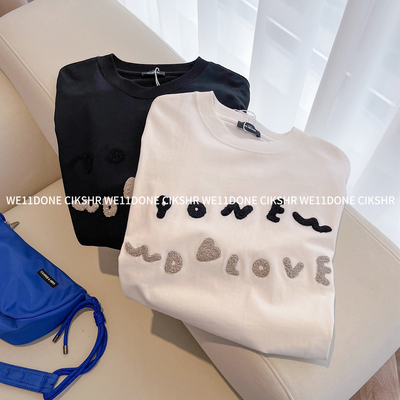 WE11DONE字母毛巾绣短袖T恤