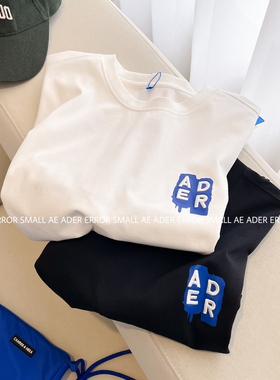 ader error small夏季短袖T恤女简约字母印花宽松休闲半袖上衣潮