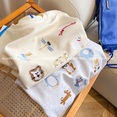 正品ader卡通刺绣短袖T恤