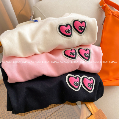 正品ader立体爱心短袖T恤女宽松