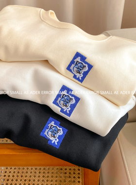 ader error small春季新款狐狸刺绣简约宽松男女情侣休闲长袖卫衣