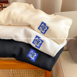 ader error small春季新款狐狸刺绣简约宽松男女情侣休闲长袖卫衣