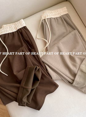 PART OF HEART秋季新款长裤撞色女裤宽松高腰休闲卫裤韩版阔腿裤
