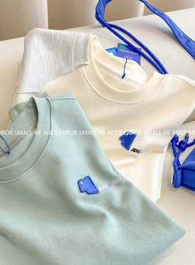 ader error small秋季补丁拼接圆领上衣刺绣男女情侣宽松圆领卫衣