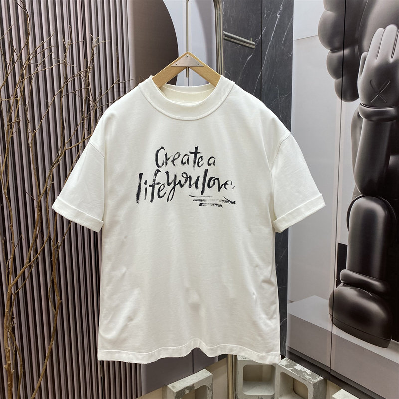 美式街头字母印花圆领短袖T恤男