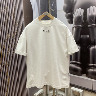 T恤男女宽松休闲上衣半袖 重磅潮牌字母印花圆领短袖 男 新款 春夏季