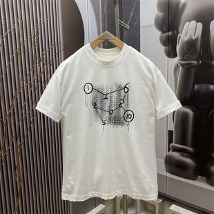 新款 半袖 涂鸦印花圆领短袖 宽松重磅高定时尚 潮 T恤男女同款 春夏季
