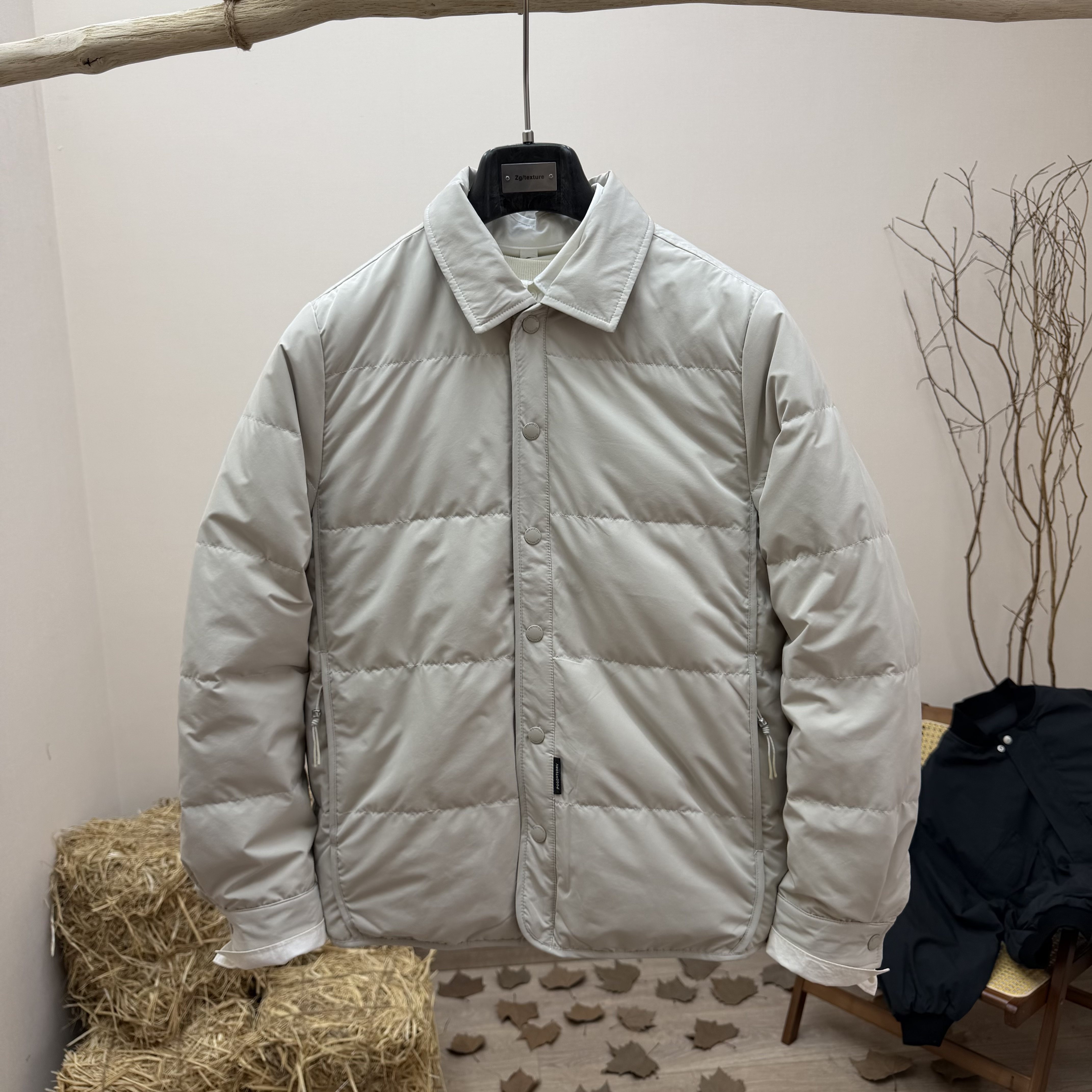 冬季日系男士轻薄翻领羽绒服