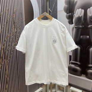 T恤男潮牌宽松徽章印花百搭半袖 春季 极简风圆领纯棉短袖 美式 新款