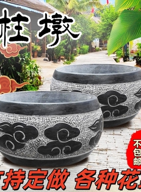 青石柱墩底座石墩子垫基石柱脚石雕柱皮圆墩空心石柱础柱顶石庭院
