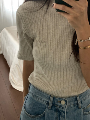 短袖修身打底上衣underson圆领