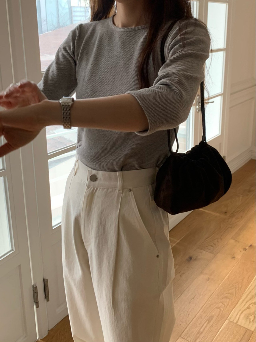 韩国代购百搭针织衫FLLANEL圆领