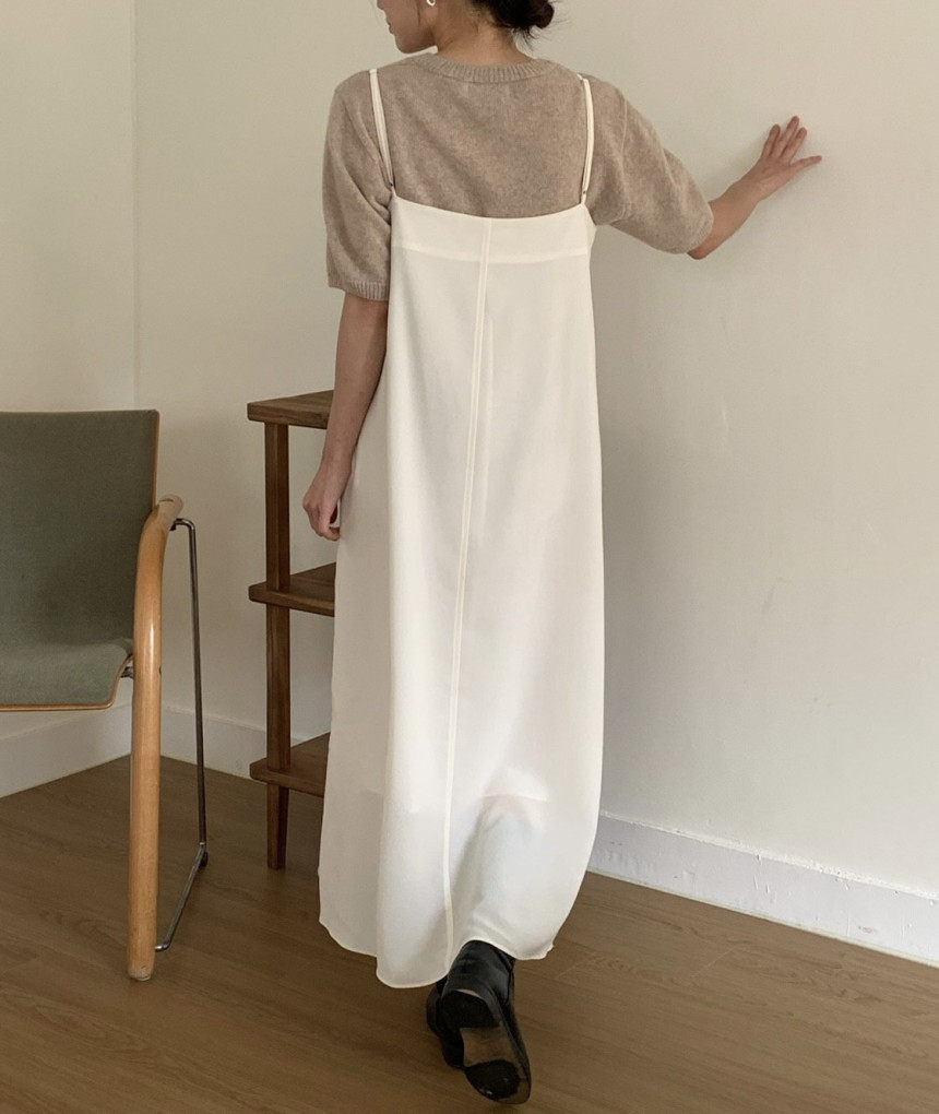 韩国直邮吊带连衣裙可调节雪纺