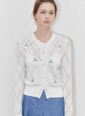 So Cially | SINOON 24春韩国设计师品牌新款玫瑰花朵针织开衫