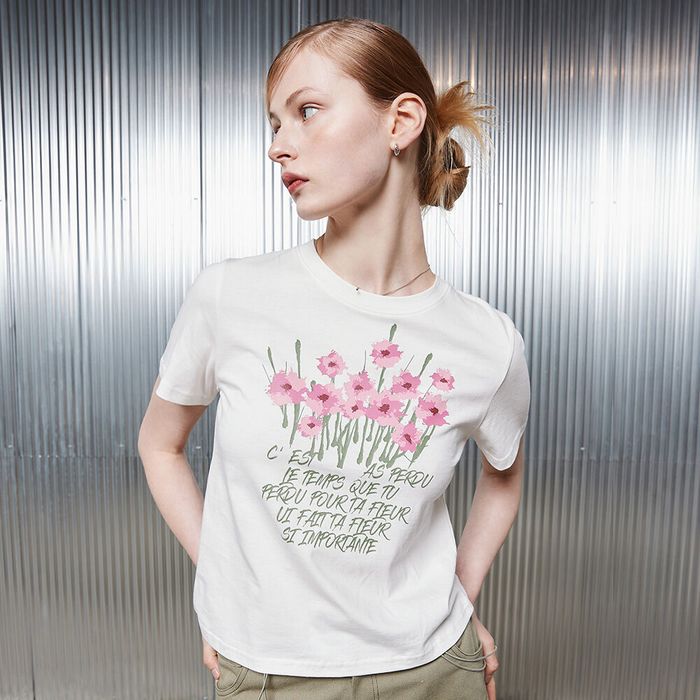 LARTIGENT 25SS新品花卉印花短袖T恤
