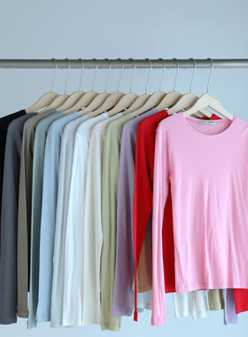 韩国25SS新品圆领长袖T恤 cestlavie 黑色现货