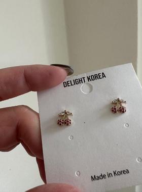 现货清仓 新款红色小樱桃减龄精致高级感水果可爱日常小耳夹女