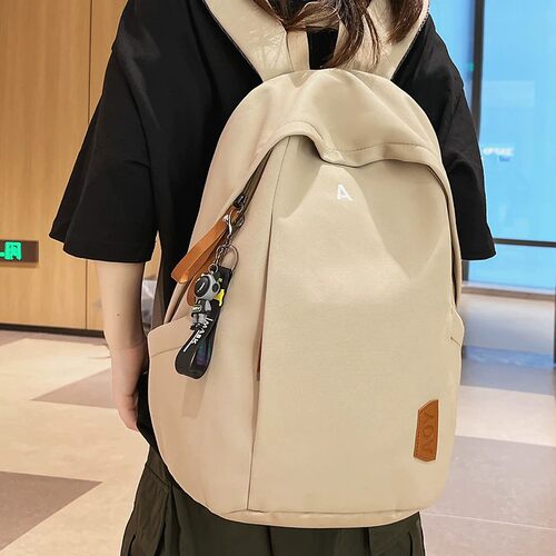 新款时尚大容量高中生大学生休闲电脑双肩包简约旅行背包女书包男