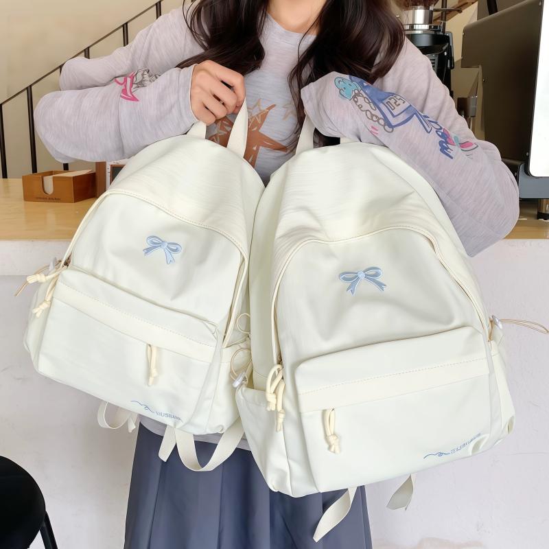 简约书包女生初中生高中生新款轻便百搭学院风背包新款多层耐用潮