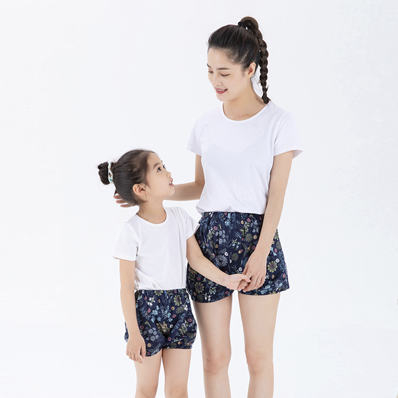 小乐往原创设计898课 夏季棉麻度假出游文艺母女亲子短裤瑜伽裤