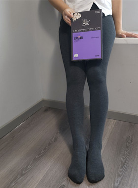 SK7261舒心棉打底裤 女外穿春秋薄高腰竖条纹黑色连裤袜哑光棉袜