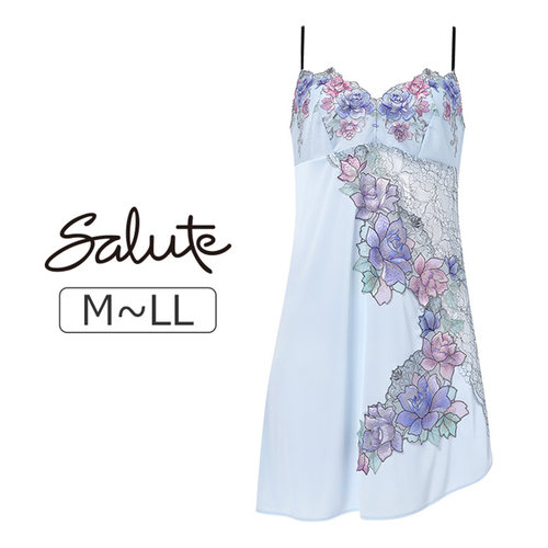 23G 日本制华歌尔Salute睡衣女重工渐变刺绣透明蕾丝性感吊带睡裙