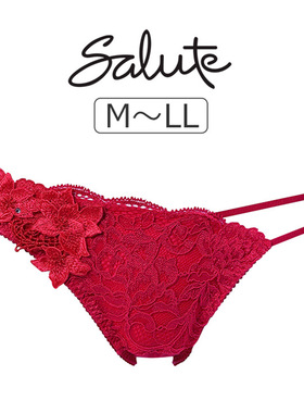 27G 华歌尔Salute内裤女重工刺绣日系蕾丝新年红色性感低腰三角裤