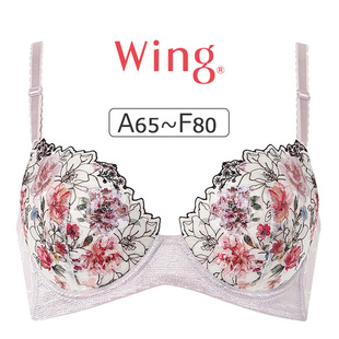 华歌尔Wing内衣女聚拢显大防空杯刺绣可爱蕾丝性感纯欲文胸罩2721