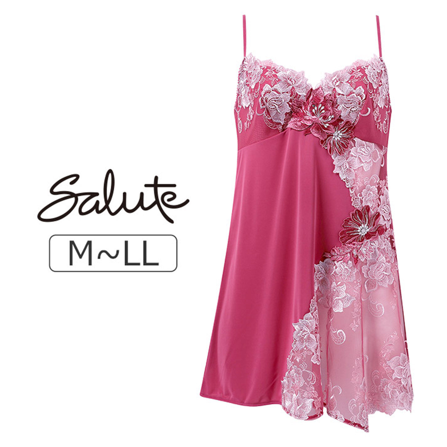日本华歌尔Salute性感蕾丝贴花优雅大气吊带裙微透家居吊带睡裙28