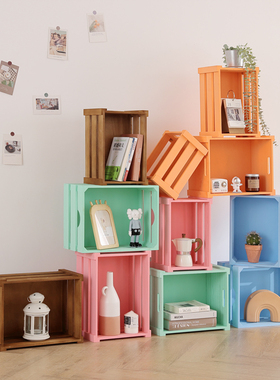 实木收纳箱超市陈列装饰木箱子特大号长方形木条箱木筐木框箱定制