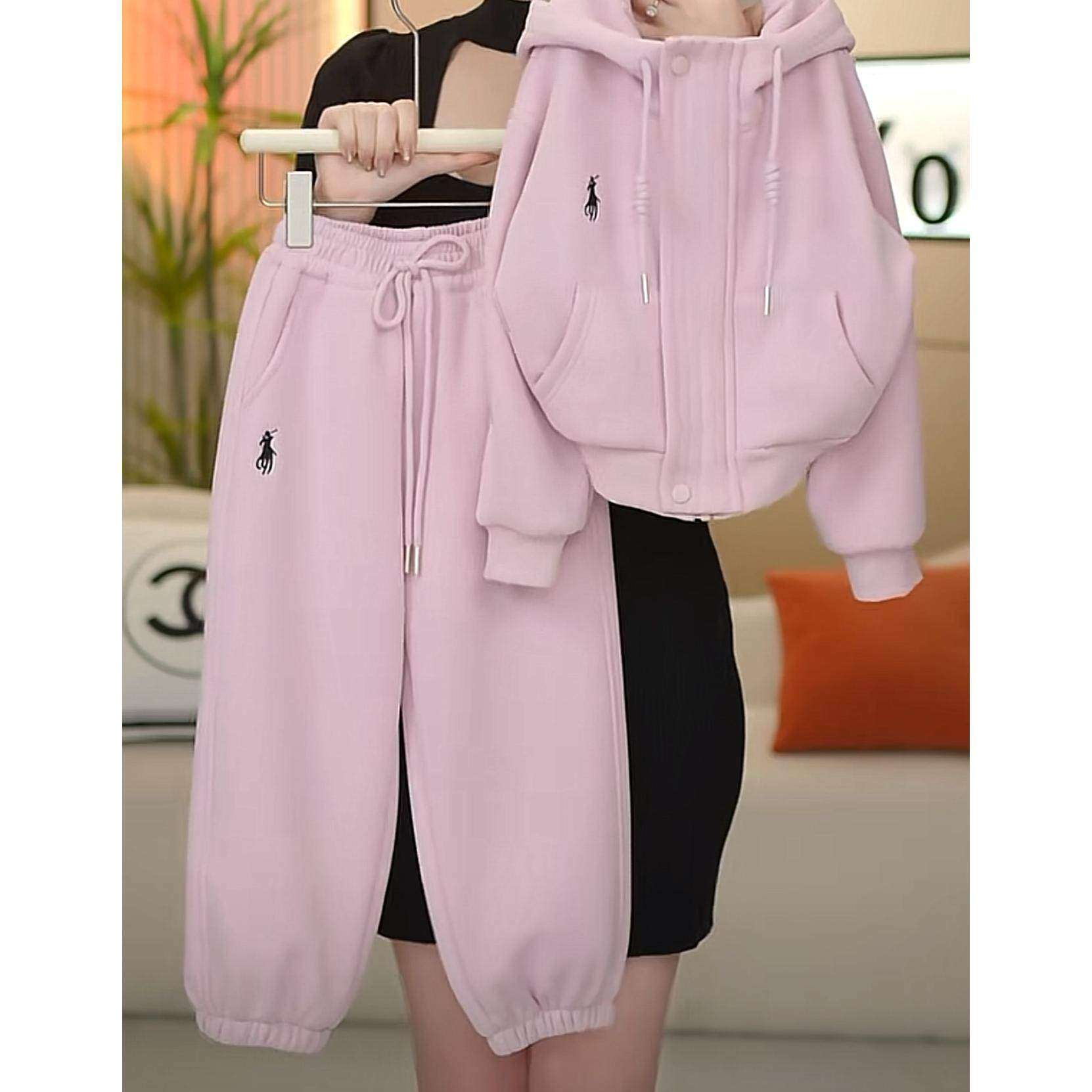 女童加绒套装2025新款中大童休闲加厚连帽卫衣卫裤运动两件套洋气,童装/婴儿装/亲子装,套装,淘宝优惠券,粉丝福利购,淘宝优惠卷