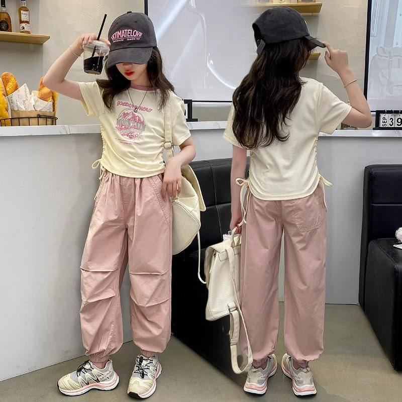 女童套装夏季2025新款洋气短袖衣服儿童时髦运动工装裤女孩两件套,童装/婴儿装/亲子装,套装,淘宝优惠券,粉丝福利购,淘宝优惠卷