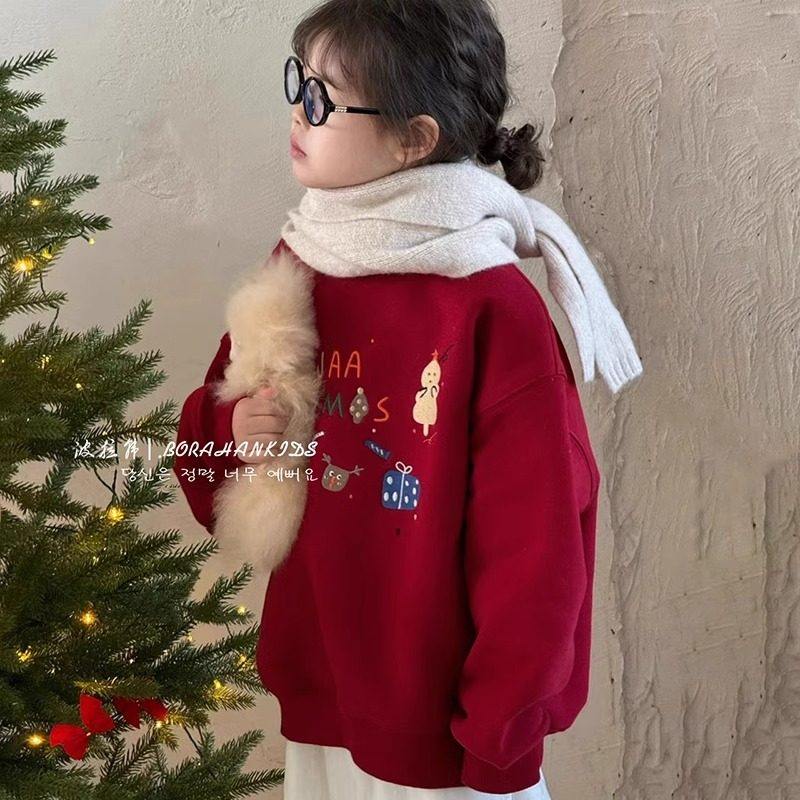 童装女童加绒圣诞红色卫衣2025冬装儿童圆领印花套头中大童拜年服,童装/婴儿装/亲子装,卫衣/绒衫,淘宝优惠券,粉丝福利购,淘宝优惠卷