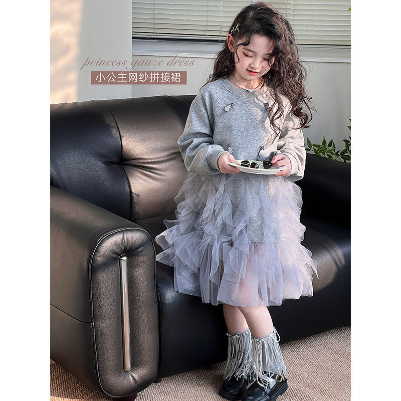 女童连衣裙2025春季新款儿童网红公主裙小女孩甜美网纱拼接卫衣裙,童装/婴儿装/亲子装,连衣裙,淘宝优惠券,粉丝福利购,淘宝优惠卷