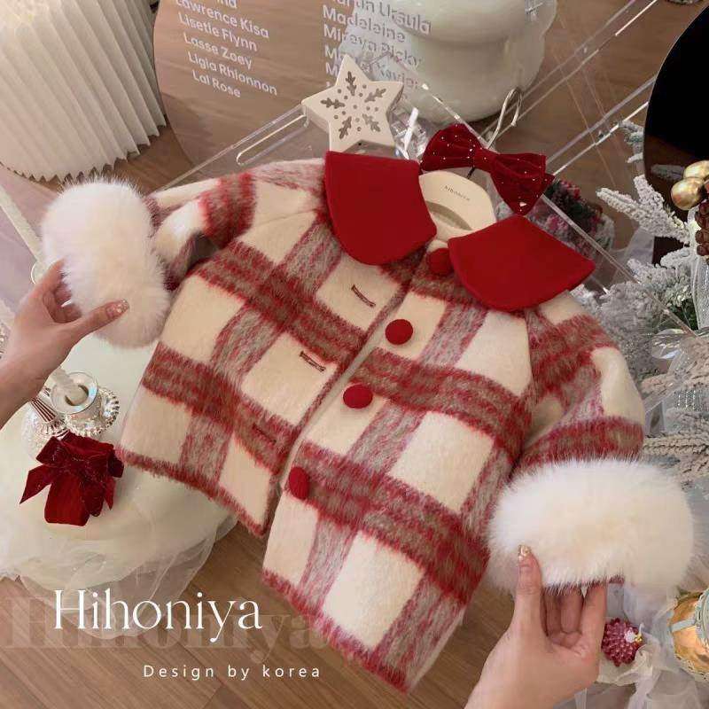 女童外套秋冬季韩版女宝宝夹棉加厚上衣小女孩高级感格子毛呢大衣,童装/婴儿装/亲子装,呢大衣,淘宝优惠券,粉丝福利购,淘宝优惠卷